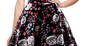 comprar online el mejor oten Vestido de Fiesta de Rockabilly del Estampado del cráneo