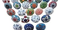 Comprar online Pomos de ceramica con diseño de colores y flores